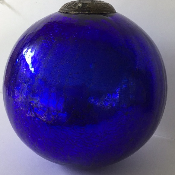 Extra Large 19” Kugel Cobalt Blue Glass Ornament - Picture 4 of 12